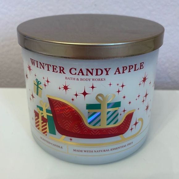 Bath & Body Works | Accents | Bath Body Workswinter Candy Apple 3 Wick Scented Candle | Poshmark